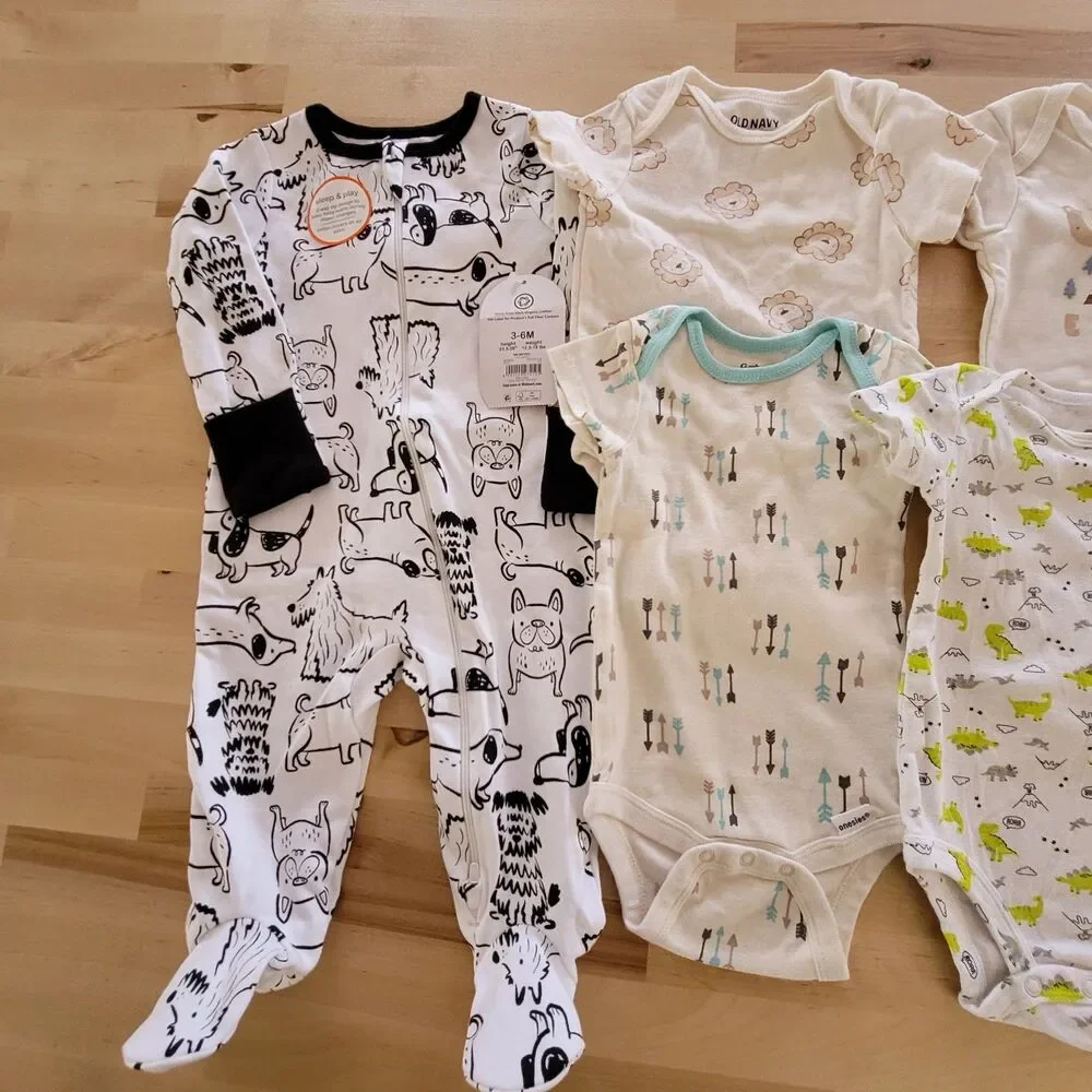 Baby Boy Clothing Lot 3m 3-6m Carter's NEW Spring Summer One Piece Pajamas Blue